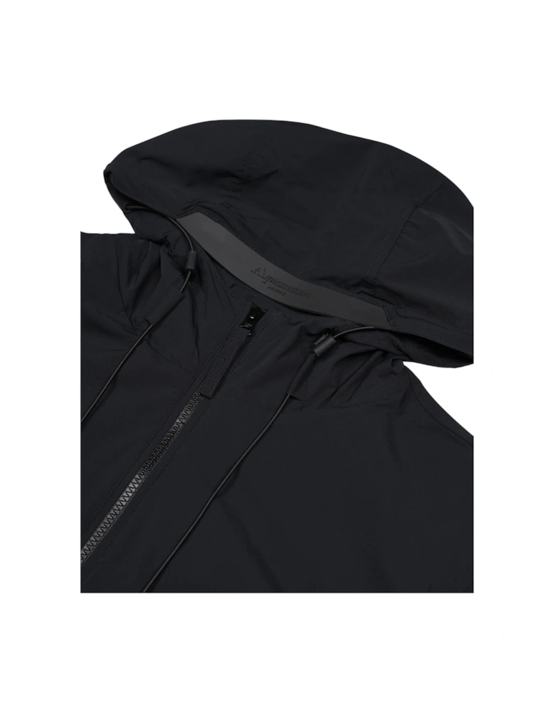 Active Hooded Stretch Windbreaker Navy Blue Jacket