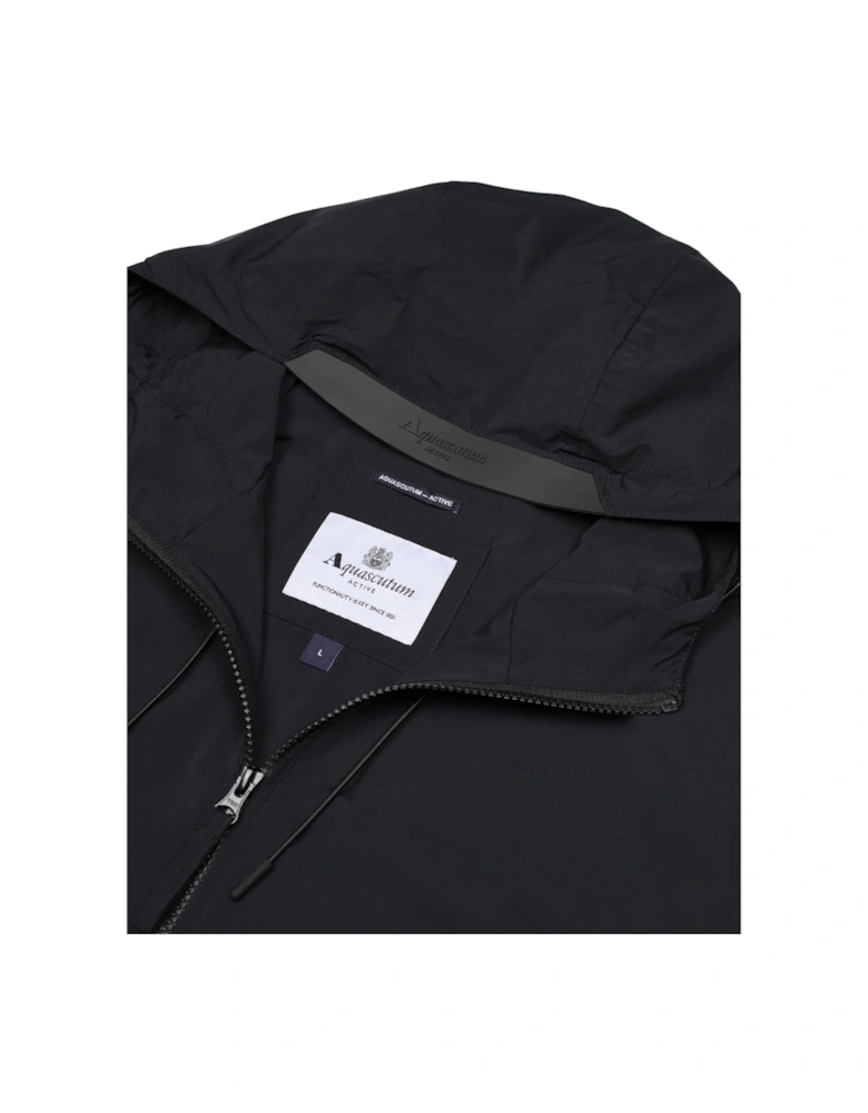 Active Hooded Stretch Windbreaker Navy Blue Jacket