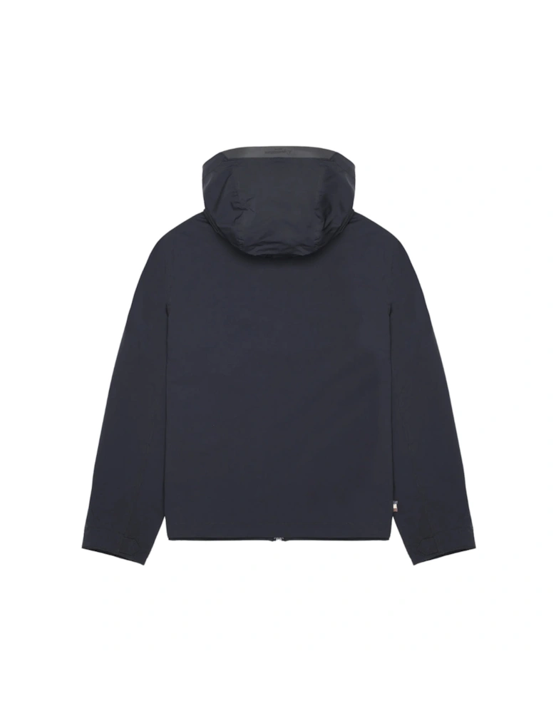 Active Hooded Stretch Windbreaker Navy Blue Jacket
