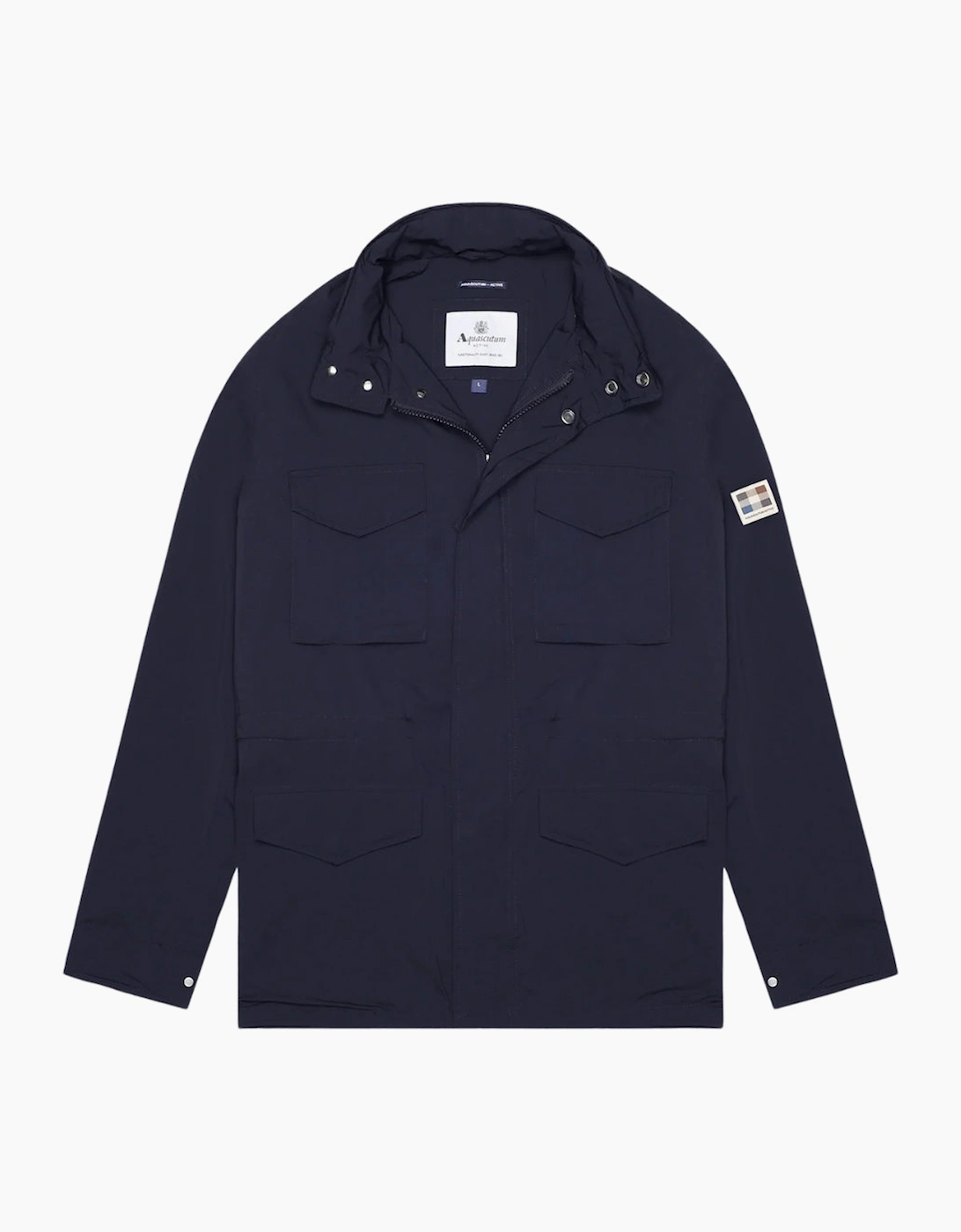 Aquascutum Men's Navy Active Stretch M-65 Blue Jacket - Size: 38/Regular