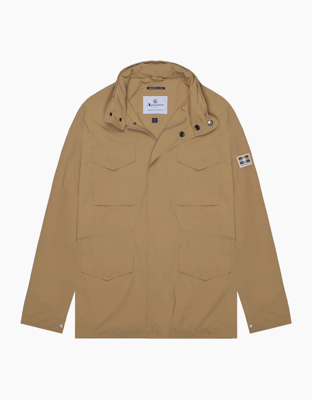 Aquascutum Unisex Brown Active Stretch M-65 Khaki Beige Jacket - Size: Xl