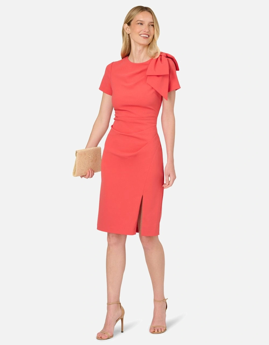 Pleated Bow Midi Dress, 2 of 1