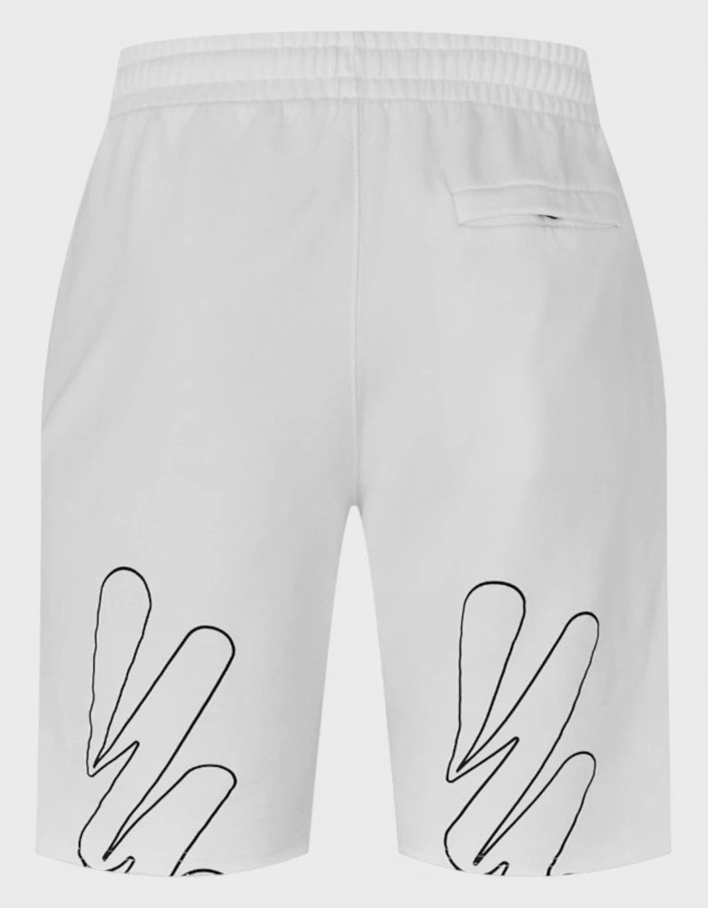 Wave Diagonal Sweatshorts White