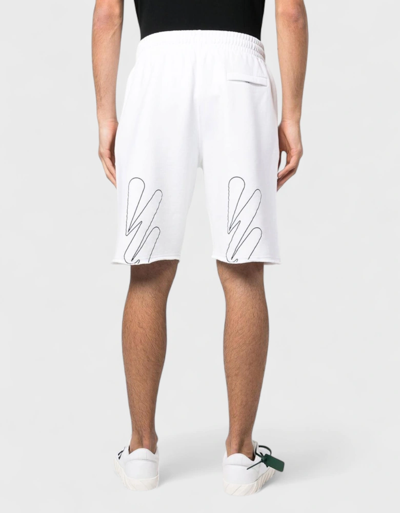 Wave Diagonal Sweatshorts White