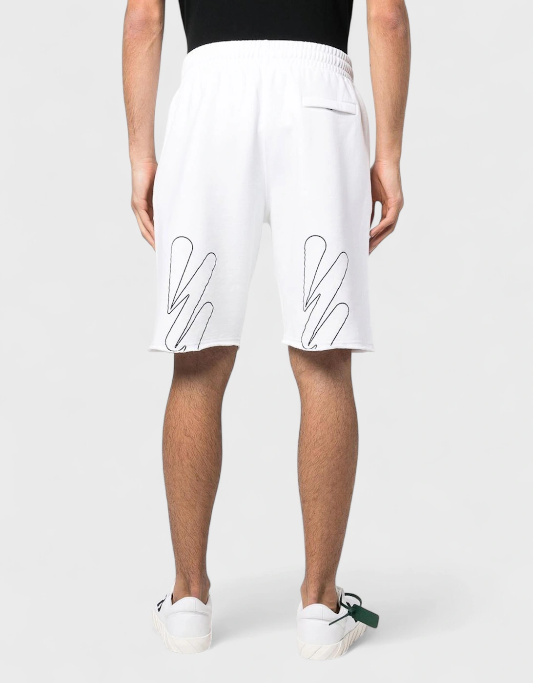 Wave Diagonal Sweatshorts White