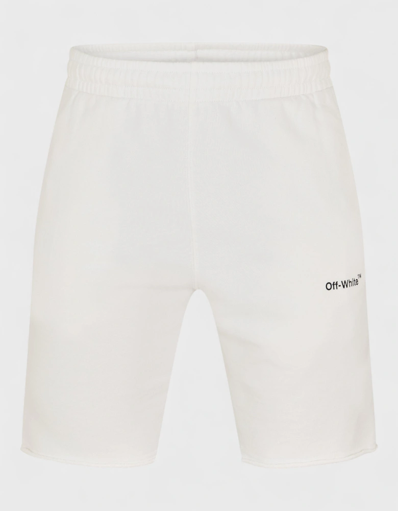 Wave Diagonal Sweatshorts White