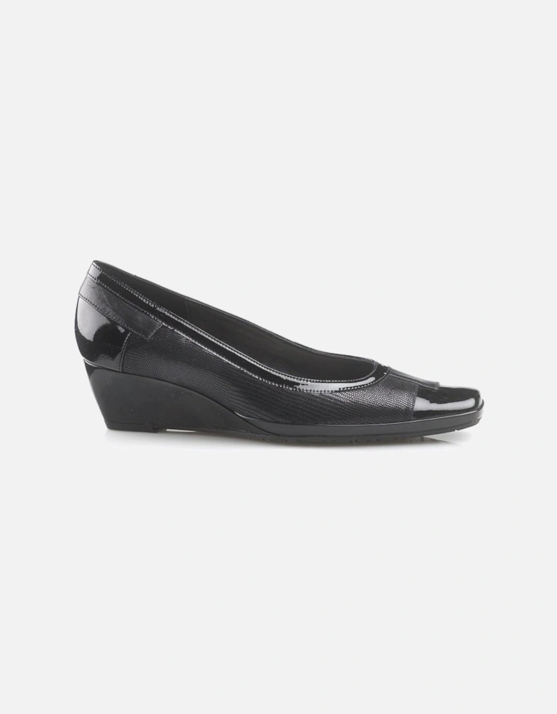 Haiti Leather Wedge Court Shoes