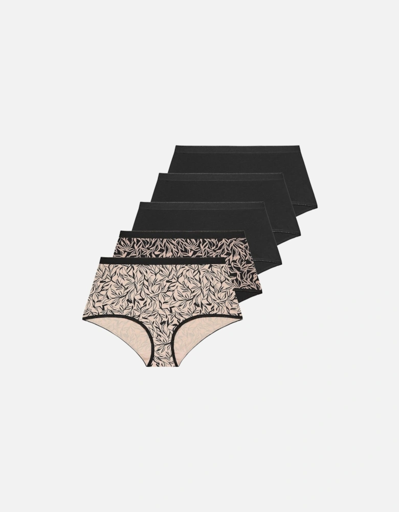 5 Pack Leaf Print Full Briefs