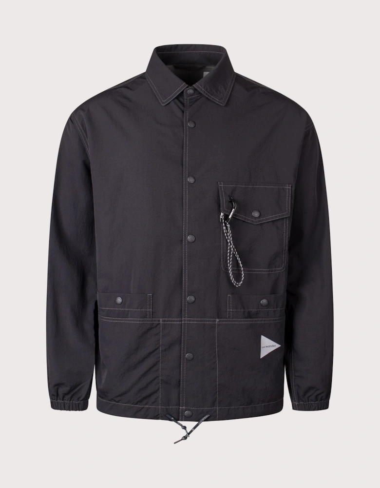 Crinkled Nylon Overshirt Jacket