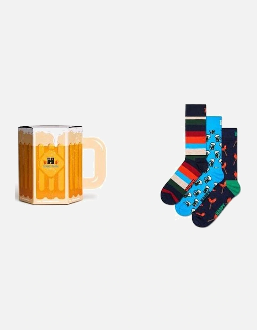 Men's 3-Pack Wurst & Beer Socks Gift Box, Multi - Blue - Size: 10/9.5/9/10.5/11/11.5/12/12.5