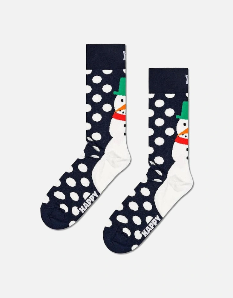 Jumbo Snowman Socks, Navy