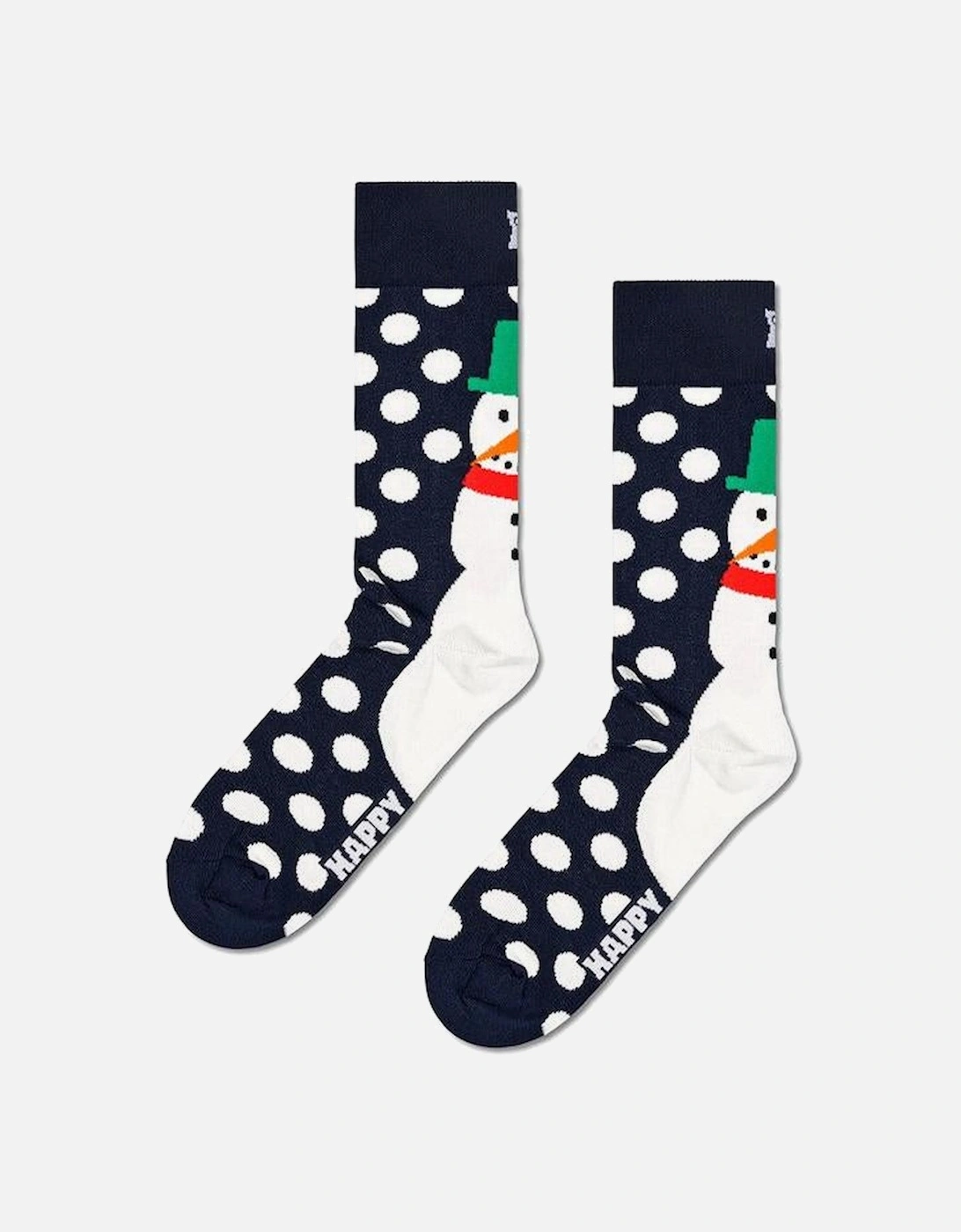 Jumbo Snowman Socks, Navy, 6 of 5