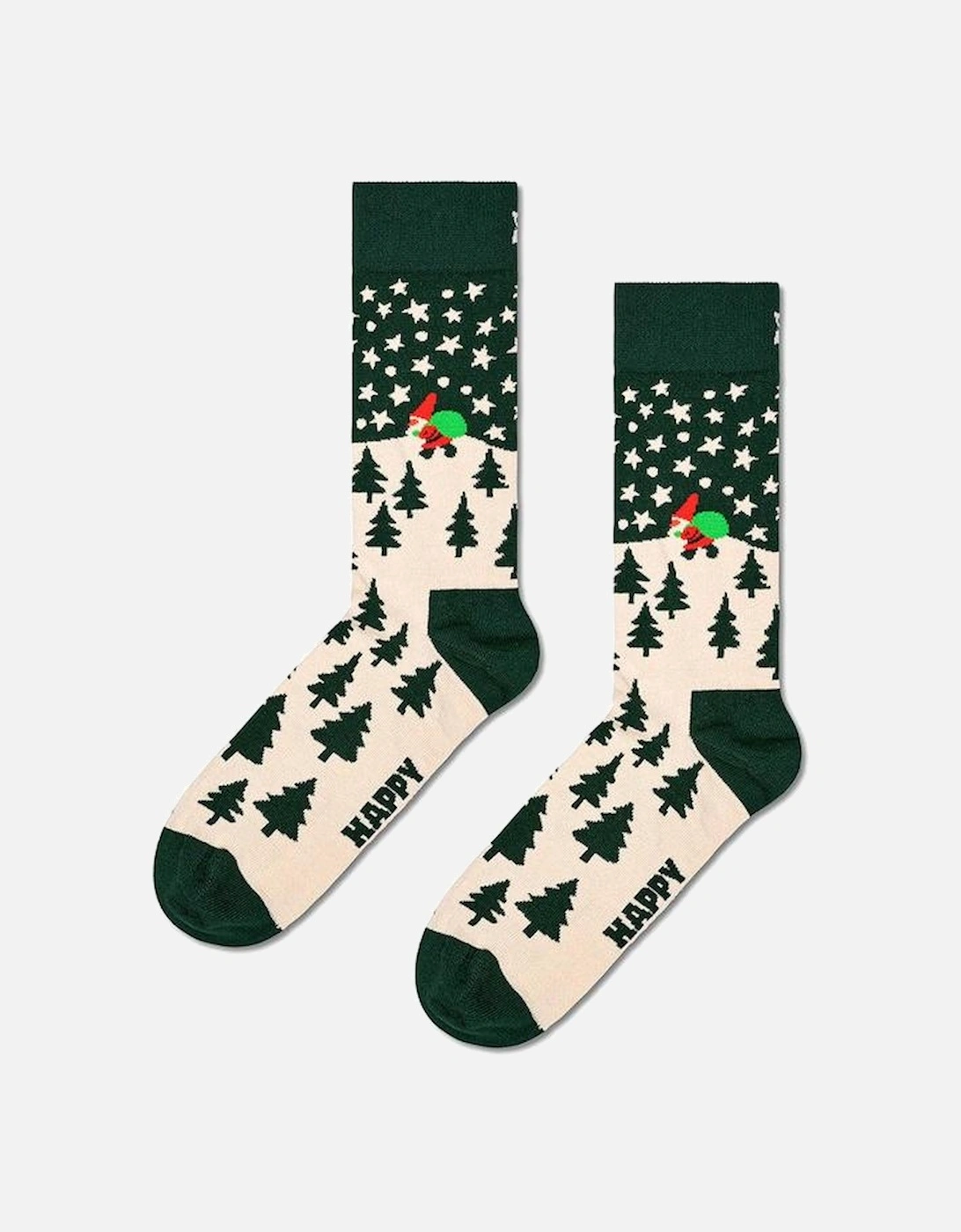Santa On The Way Socks, Dark Green, 3 of 2