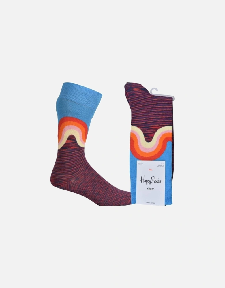 Jumbo Wave Socks, Burgundy/blue