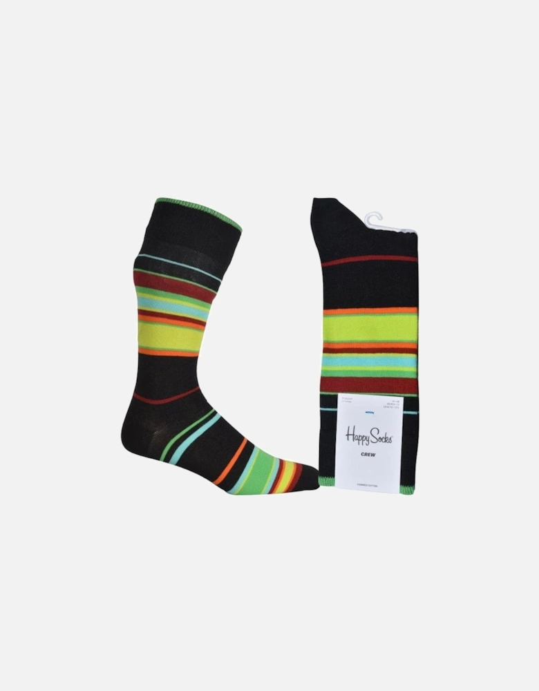 Magnetic Field Striped Socks, Black/multi