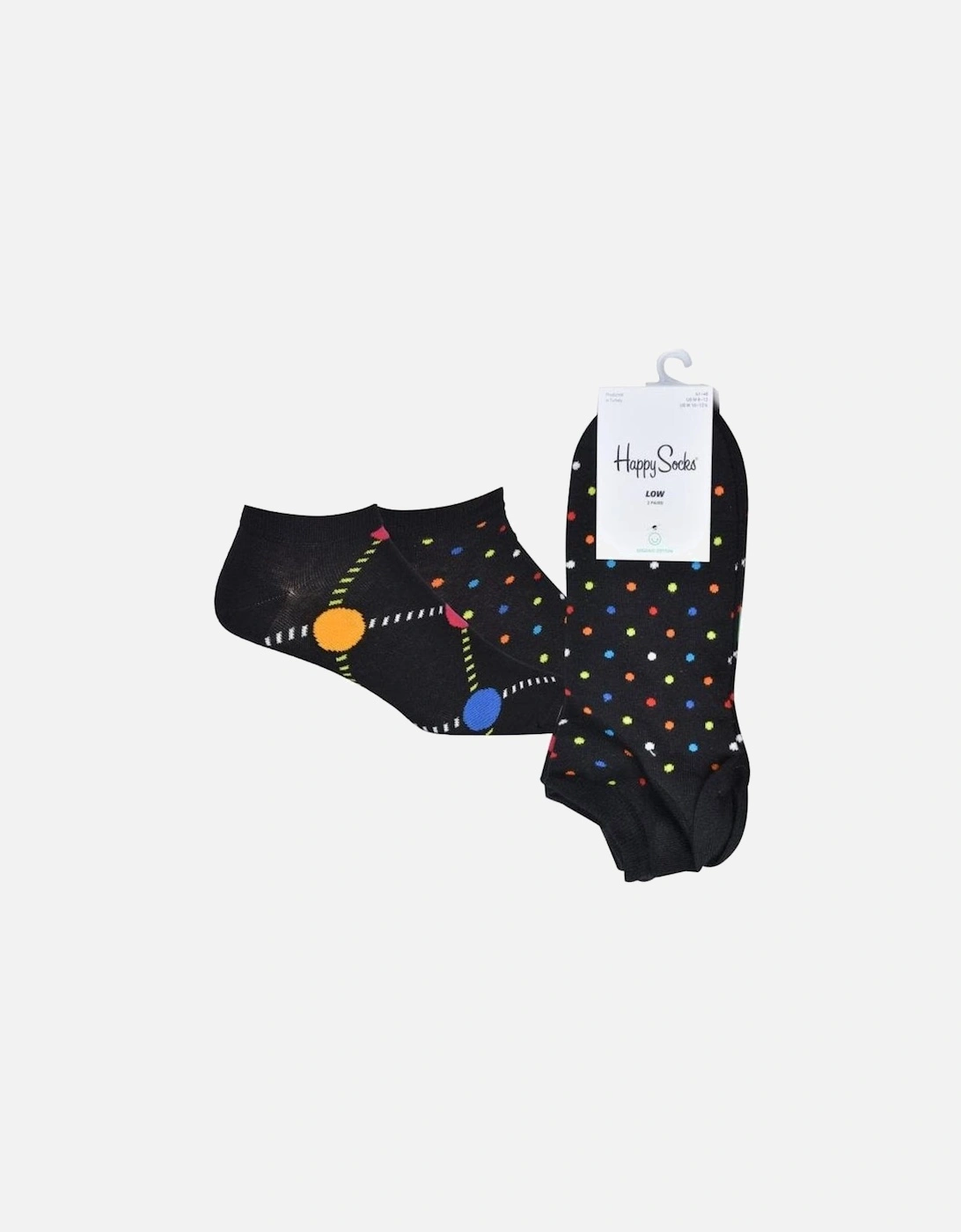 2-Pack Dot Lover Trainer Socks, Black/multi, 6 of 5
