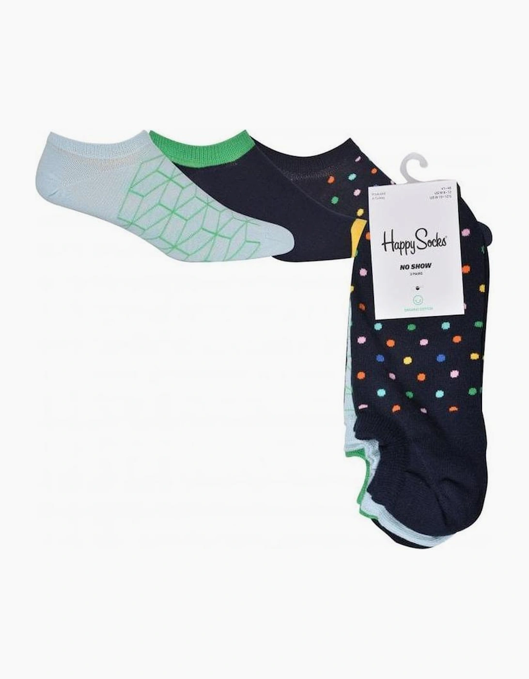 Men's Happy Socks 3-Pack Dot Lover No-Show Trainer Socks, Navy/blue - Black - Size: 10/9.5/9/10.5/11/11.5/12/12.5