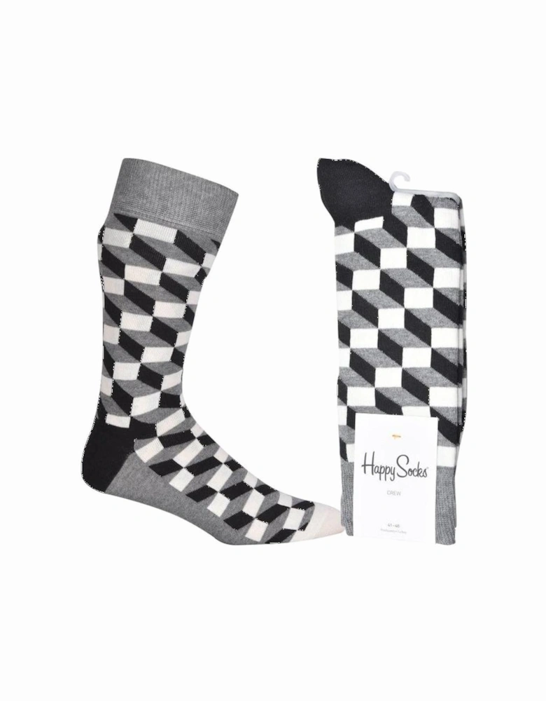 Filled Optic Socks, Black & White
