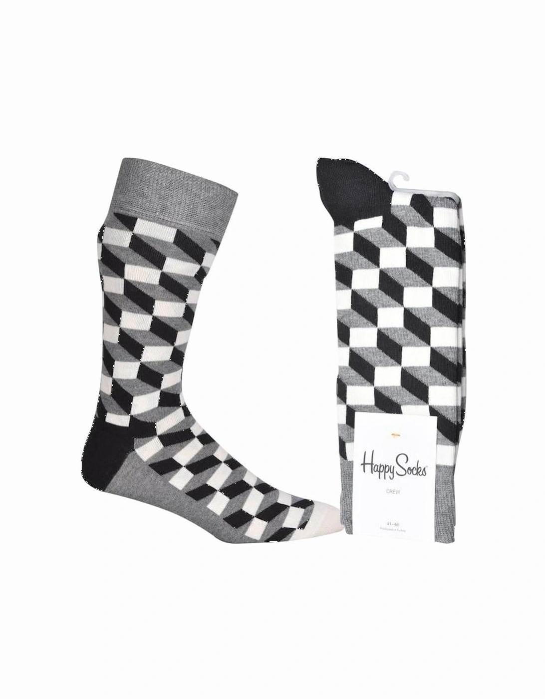 Filled Optic Socks, Black & White, 6 of 5