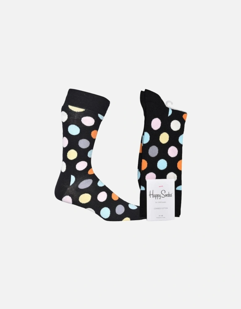 Big Dot Socks, Black/Multi