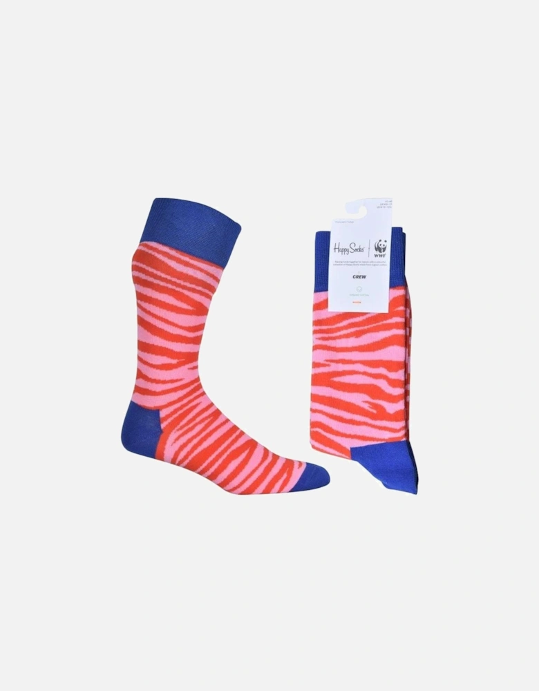 Tigers Roaring Back WWF Socks, Pink/blue