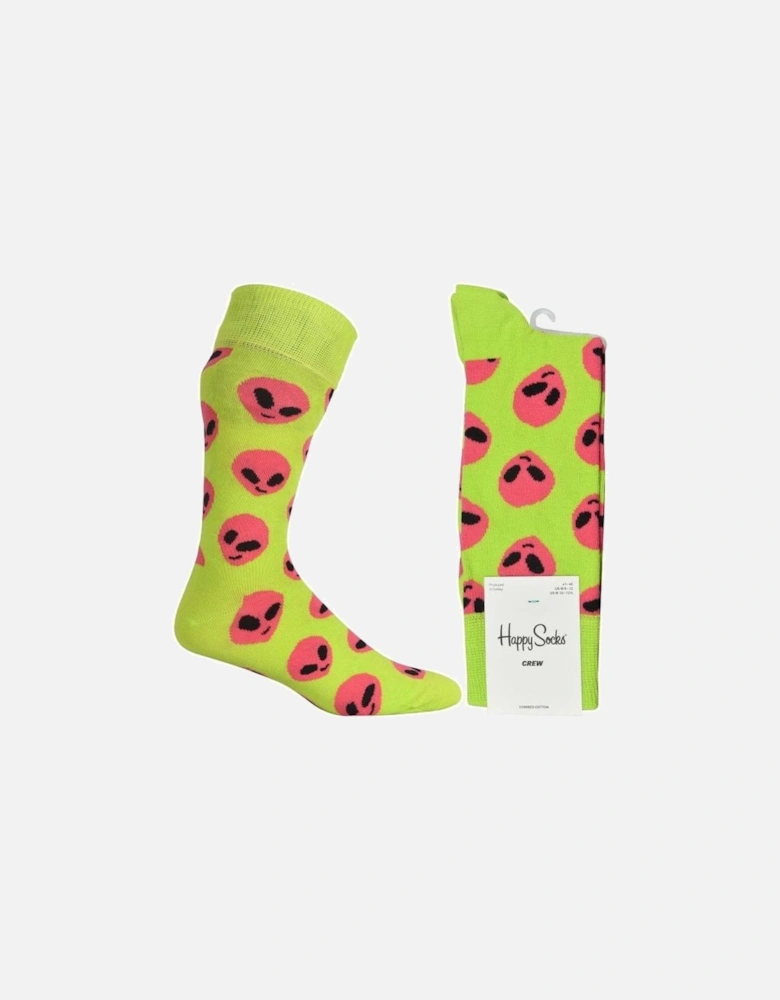 Alien Socks, Green/pink