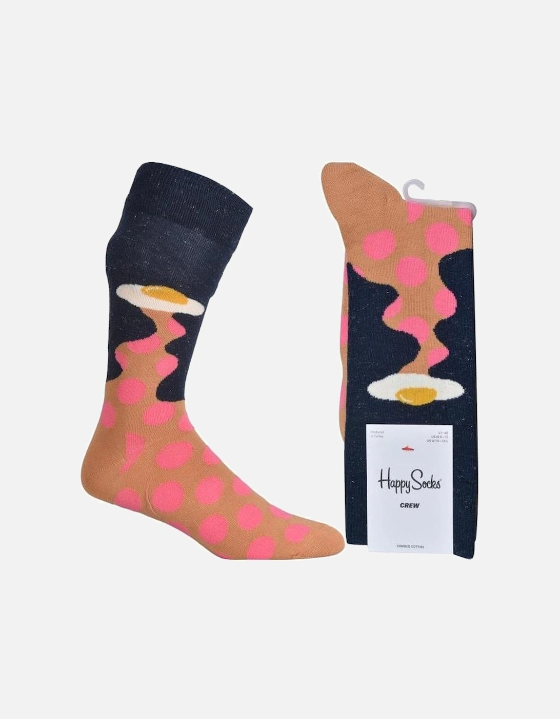 Egg Invader Socks, Navy/pink, 4 of 3