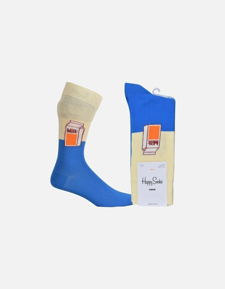 Milk Socks, Blue/white