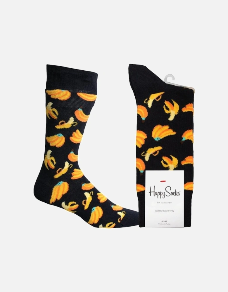 Banana Socks, Navy/yellow