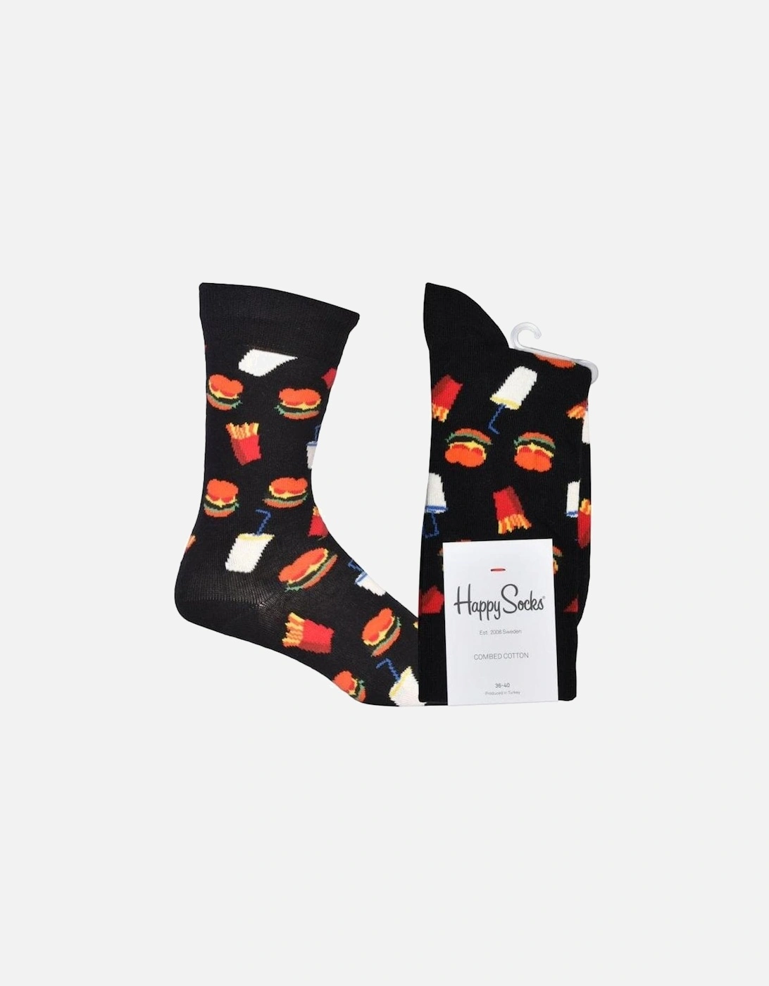 Hamburger & Fries Socks, Black/multi, 6 of 5