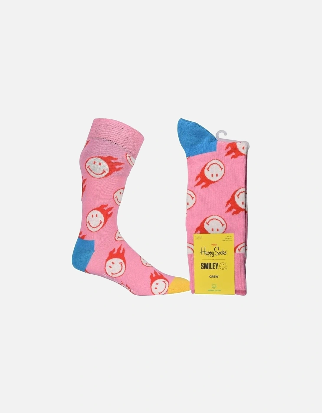Flaming Smiley Socks, Pink, 4 of 3