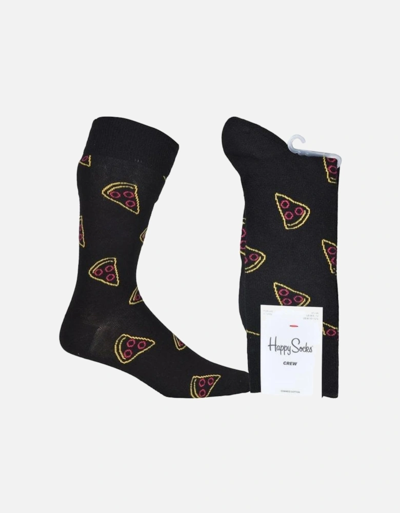 Pizza Slice Socks, Black