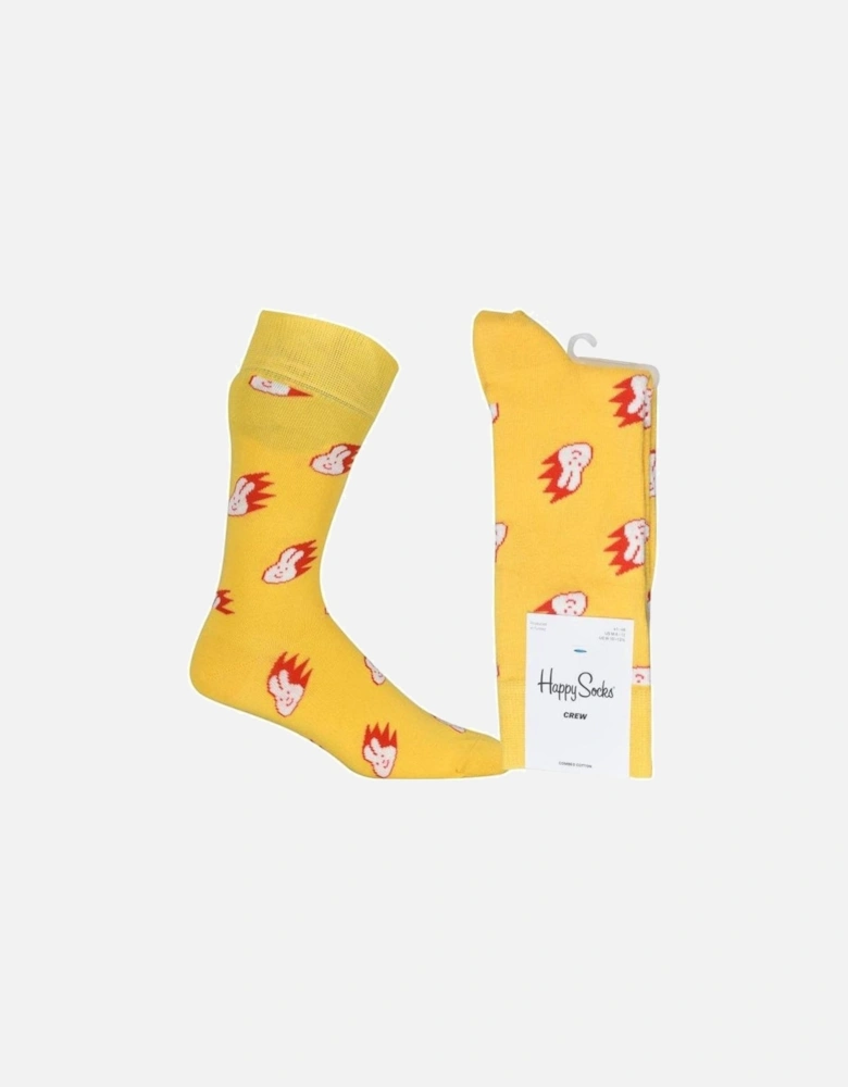 Flaming Bunny Socks, Yellow