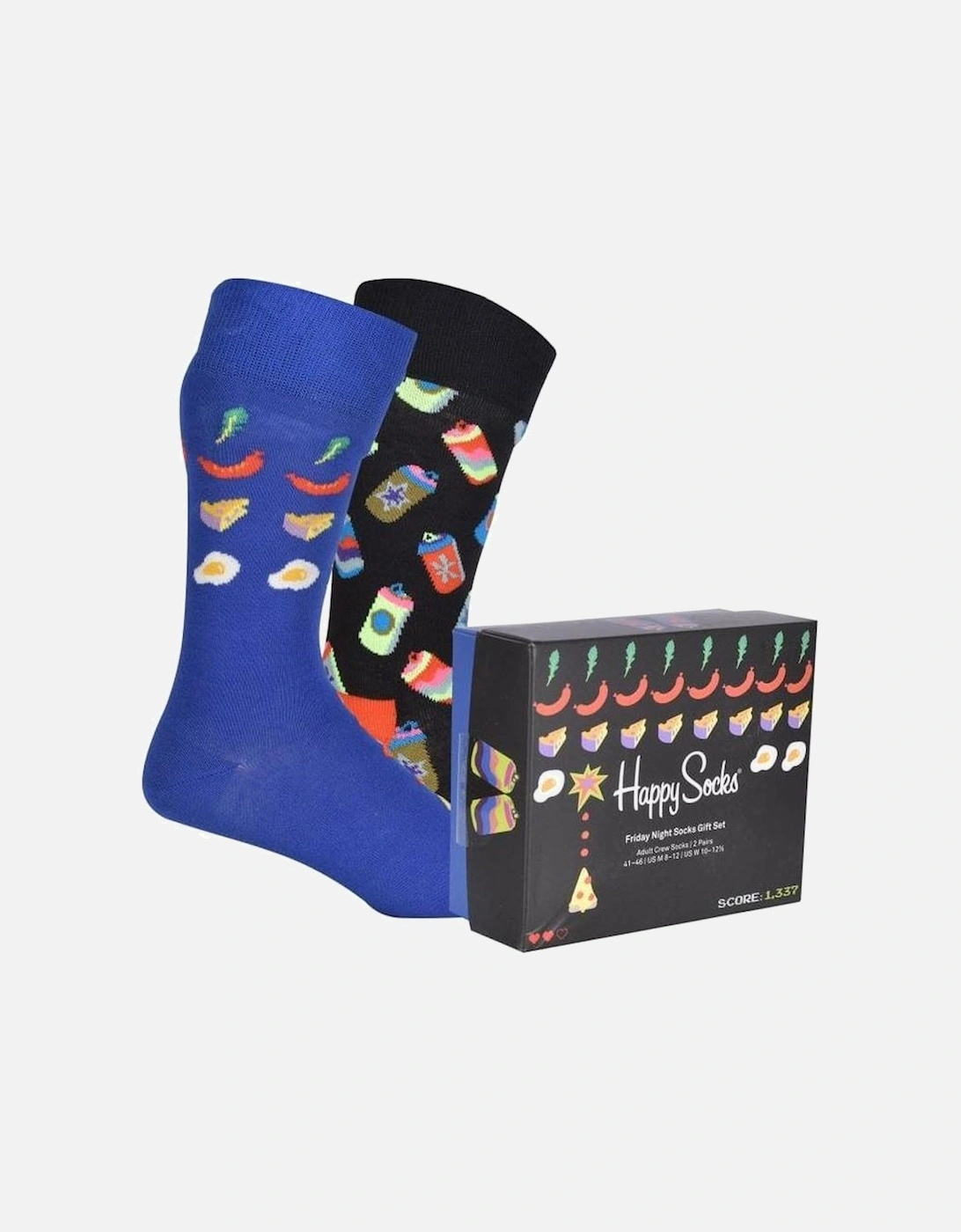 2-Pack Friday Night Socks Gift Box, Black/Blue, 7 of 6