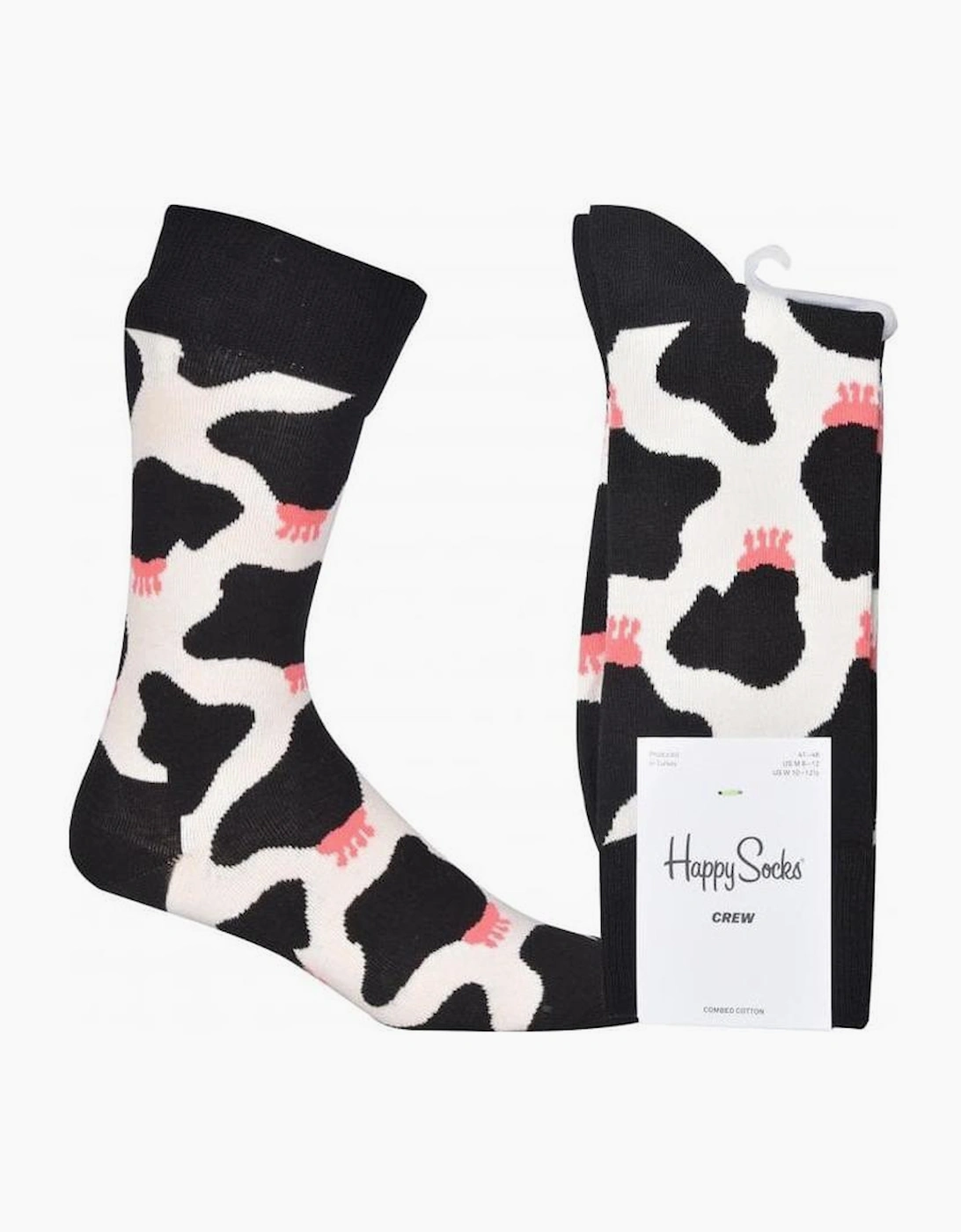 Happy Socks Men's Black Cowzy Socks, - : 10/9.5/9/10.5/11/11.5/12/12.5 Medium
