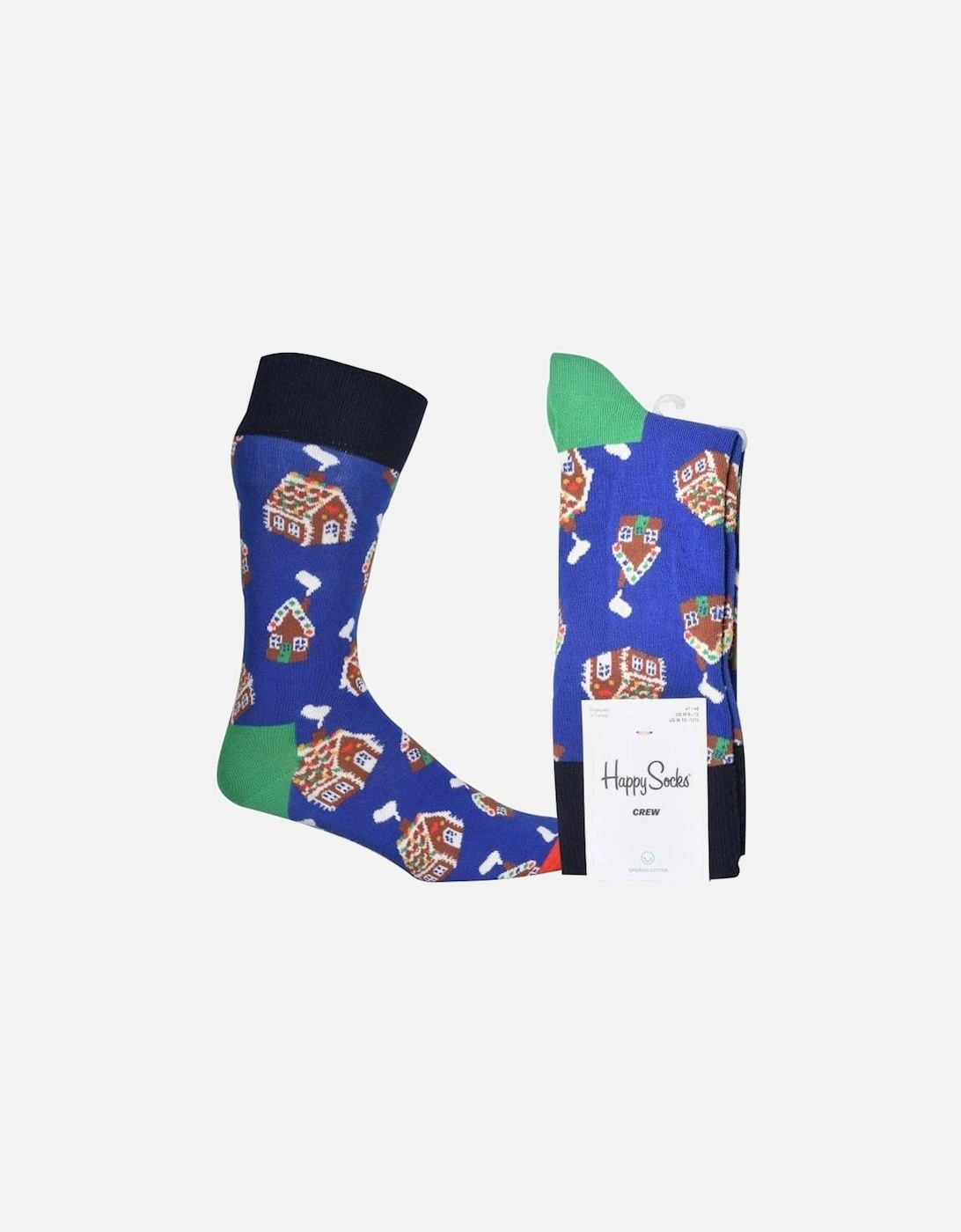 Gingerbread House Socks, Blue, 4 of 3