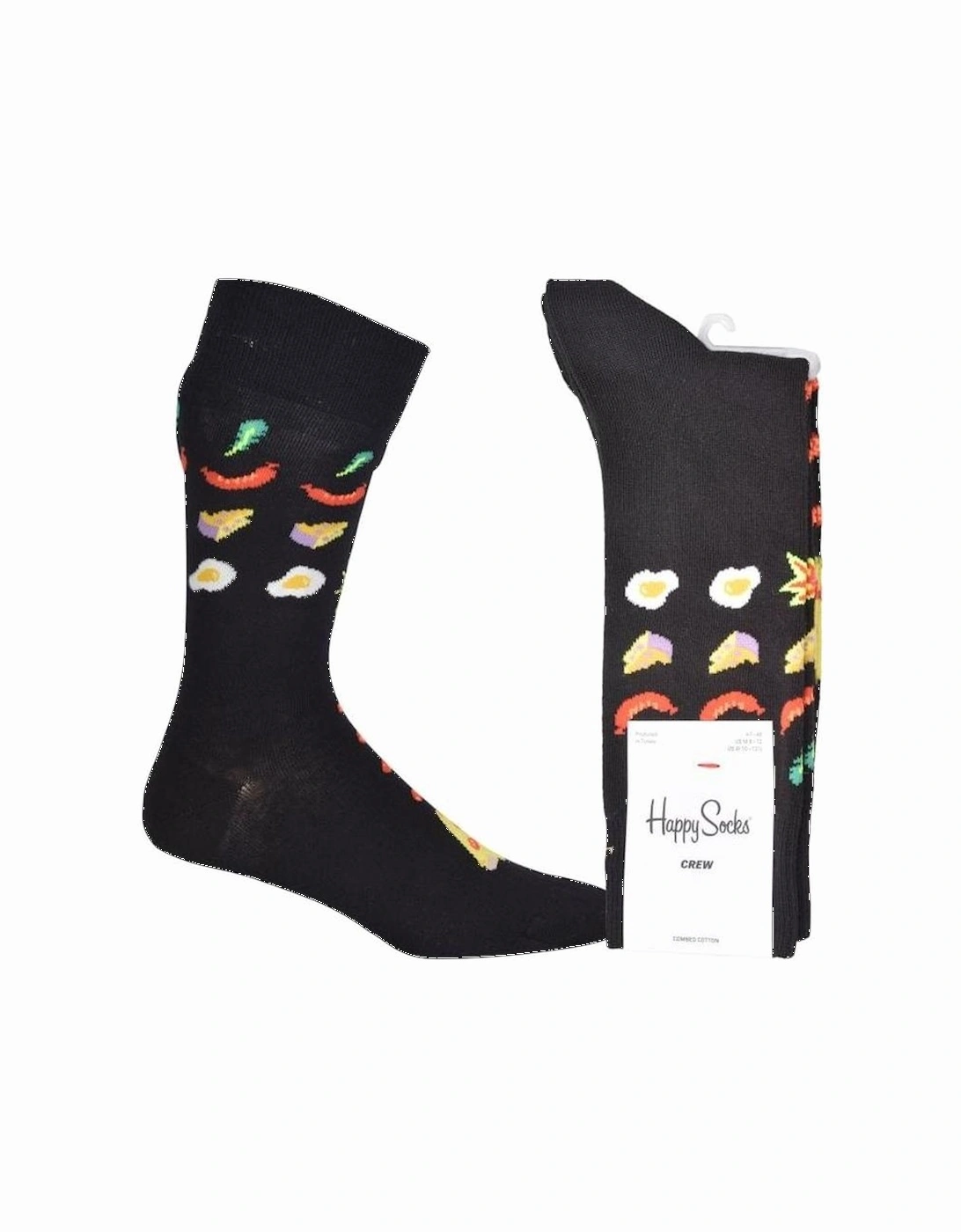Pizza Invaders Socks, Black, 4 of 3