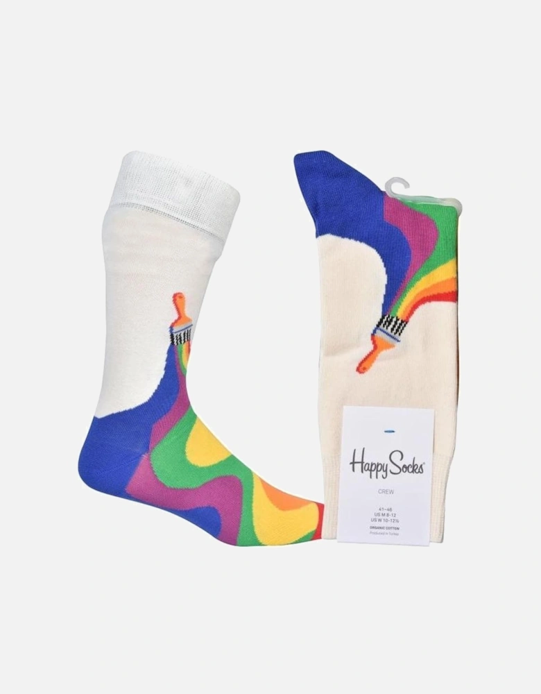 Pride Colour Socks, White/Rainbow