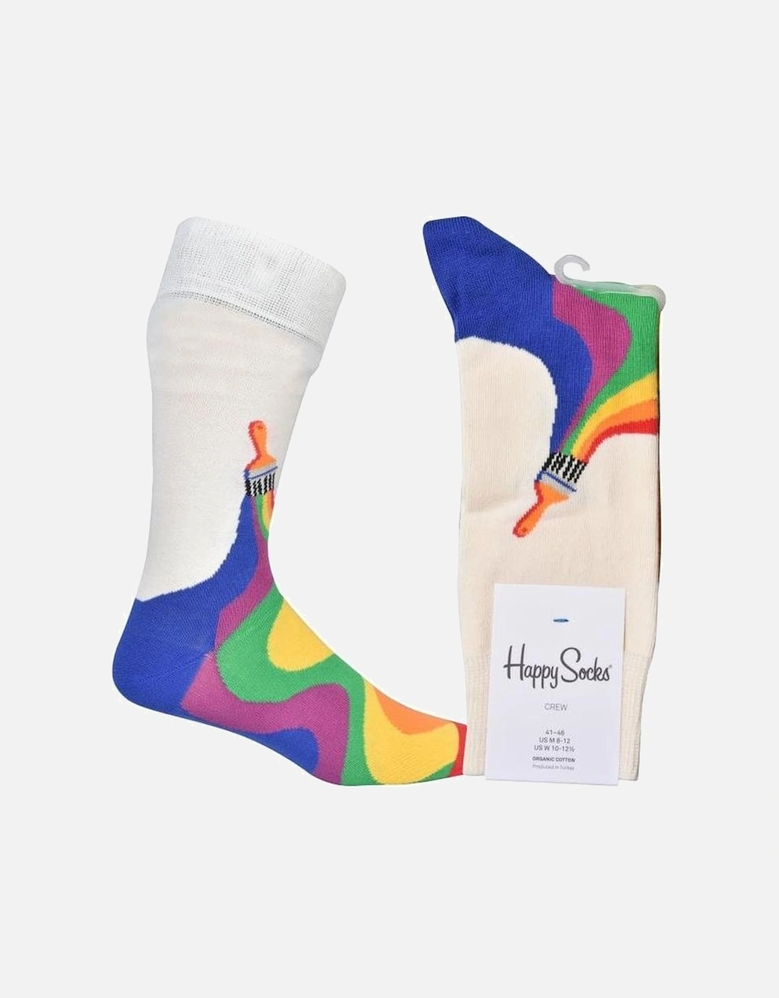 Pride Colour Socks, White/Rainbow, 4 of 3