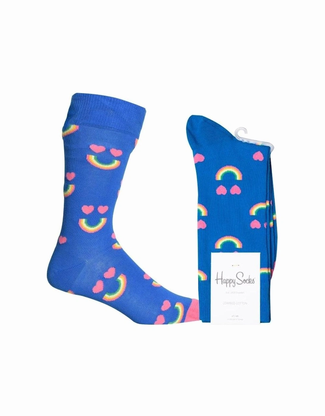 Happy Rainbow Socks, Blue, 4 of 3