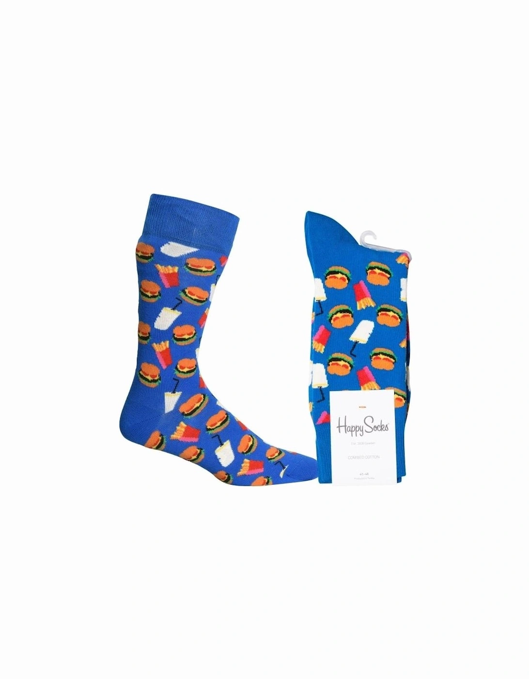 Hamburger & Fries Socks, Blue, 4 of 3