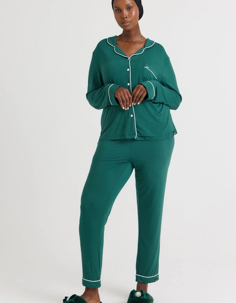Bamboo Long Pyjama Set in Green