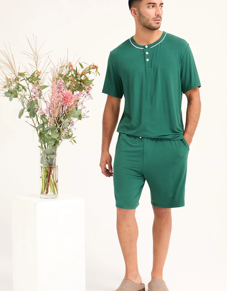 Bamboo Short Pyjama Set in Green