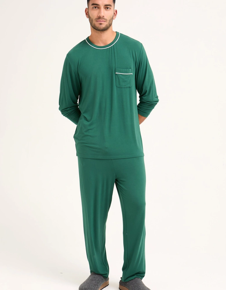 His and Hers Bamboo Pyjama Sets in Green