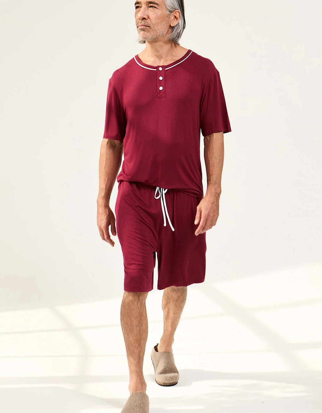 Bamboo Short Pyjama Set in Claret, 8 of 7