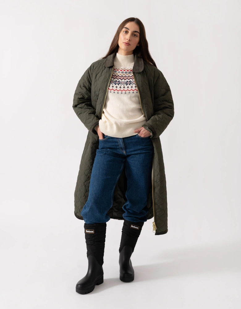 Fionn Womens Long Quilted Jacket - Kambaba