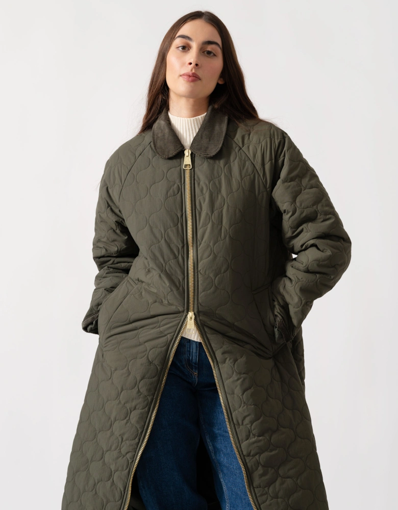 Fionn Womens Long Quilted Jacket - Kambaba