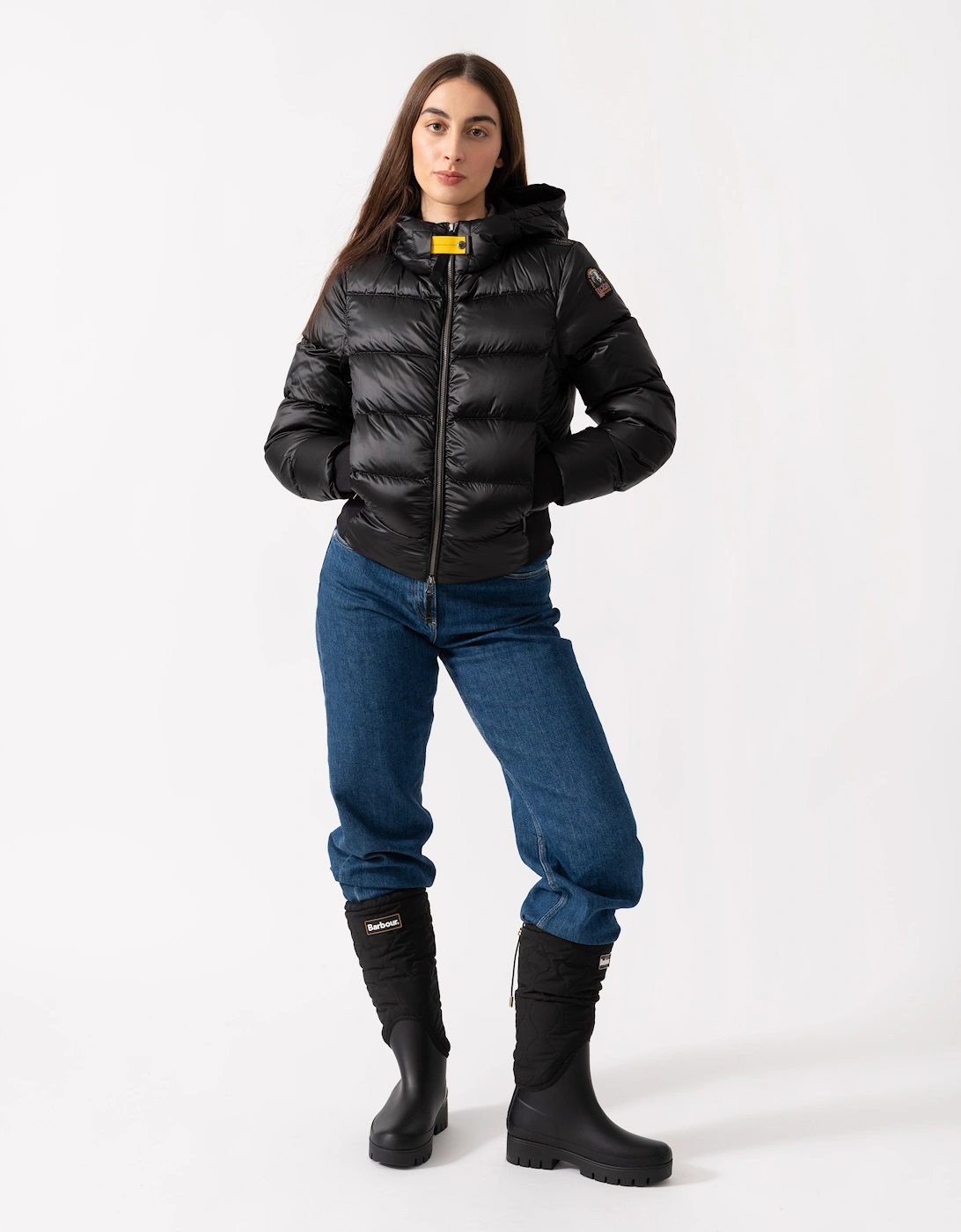 Mariah Womens Hooded Down Bomber - Black 541, 7 of 6