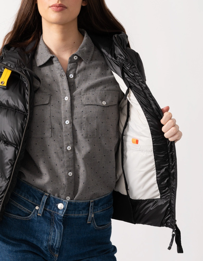 Mariah Womens Hooded Down Bomber - Black 541