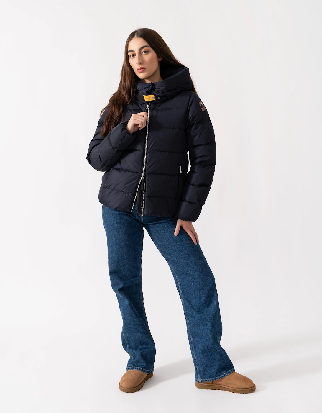Parajumpers Women's Black Jinny Hooded Down Jacket - Pencil 710 - Size: 12
